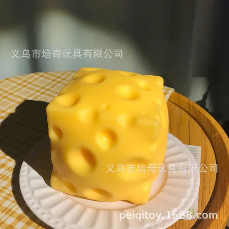 Jouet géant à presser en forme de fromage, Squishy de grande taille à rebond lent, Jouet anti-stress
