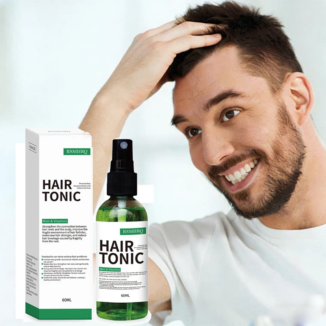 Tonique capillaire pour hommes et femmes, sérum revitalisant en spray sans rinçage pour le cuir chev