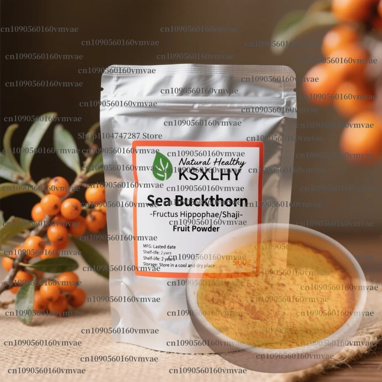 Emballage et scellage professionnels en usine, supplément d'argousier, soins du visage, poudre corpo