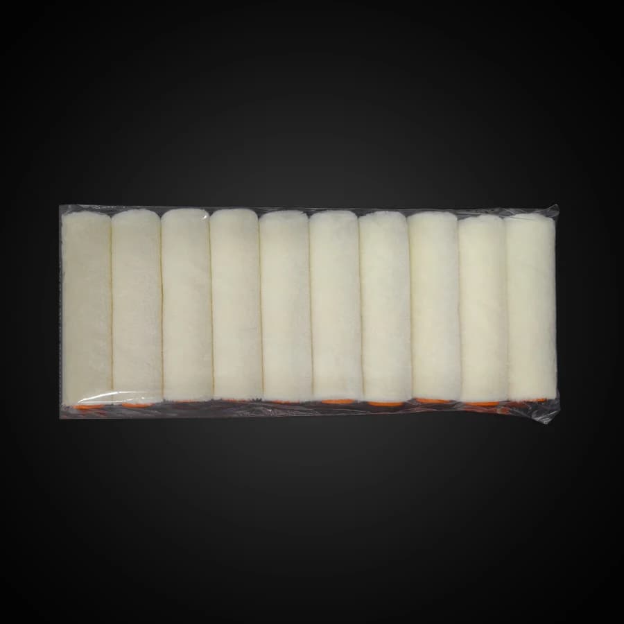 10 rouleaux de peinture laineux miniatures de 4 pouces pour effet miroir ; Fibre courte adaptée aux