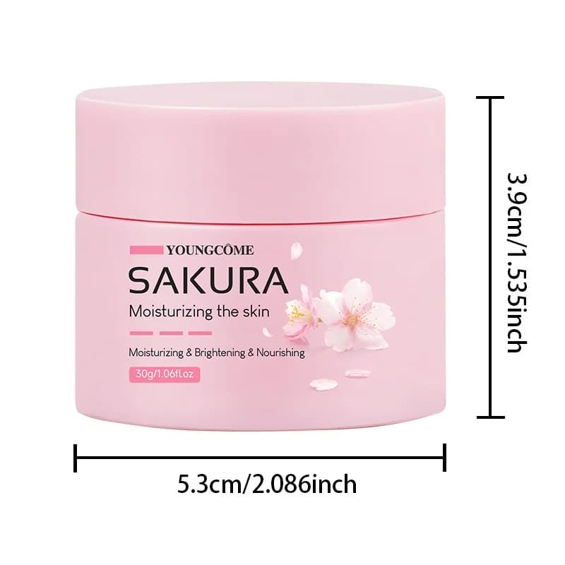Crème à l'essence Sakura, hydratant pour le visage aux fleurs de cerisier pour peaux sèches et rugue