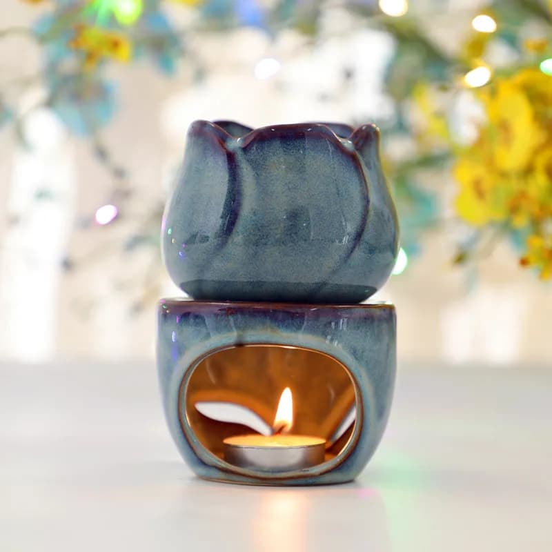 Brûleur d'encens en céramique, tulipe, huile essentielle, bougie, huile, accessoires de parfum de ma