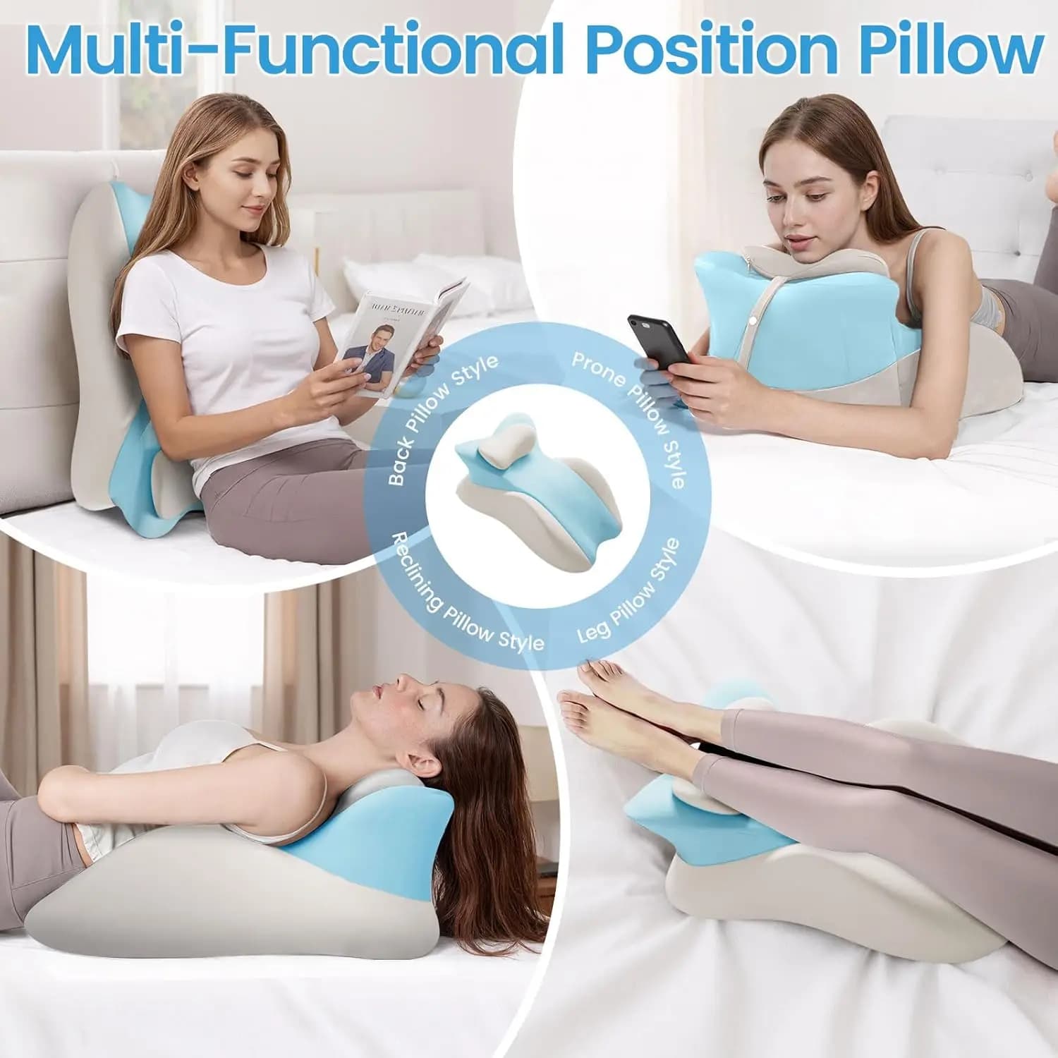 Oreiller de lit multifonctionnel pour dormir, se reposer et regarder des vidéos sur téléphone portab