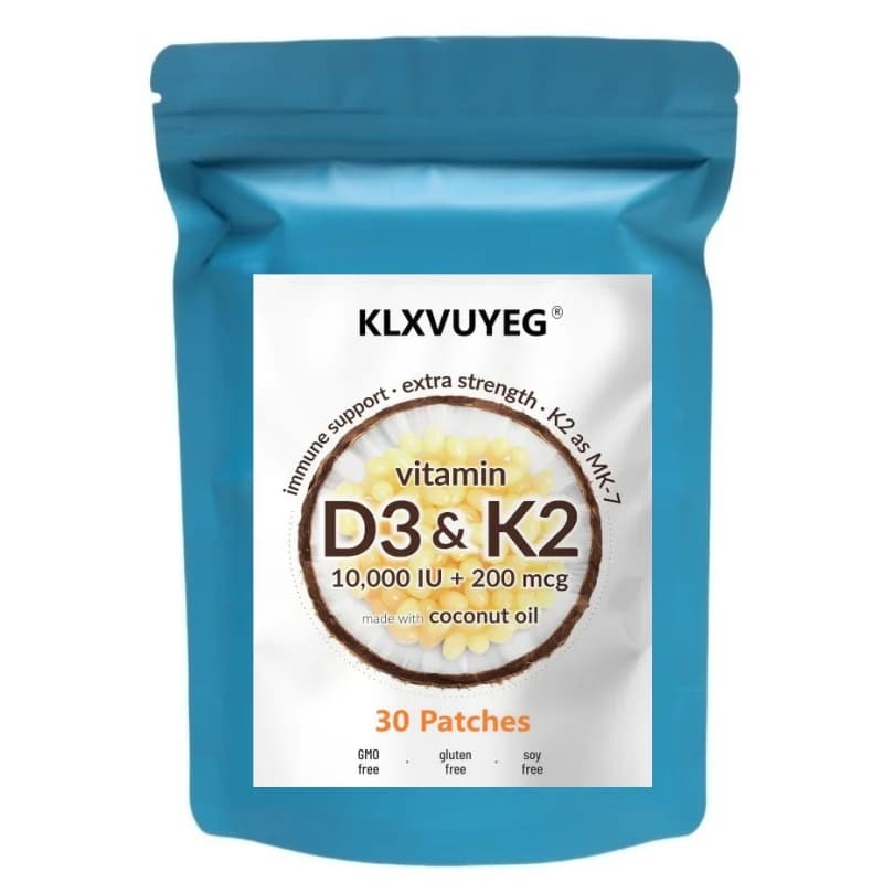  Vitamine D3 10000 UI Plus K2 | Complexe de vitamines D et K 2 en 1 | Soutient l'absorption d