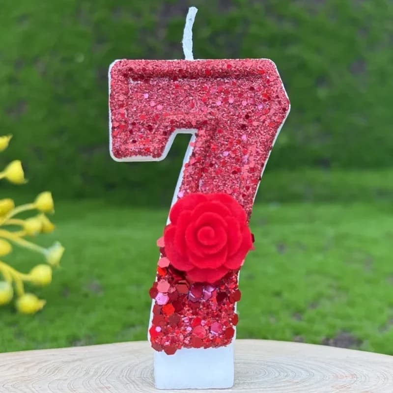 Bougies d'anniversaire numériques à faire soi-même, décoration de gâteau Rose, fournitures de cuisso