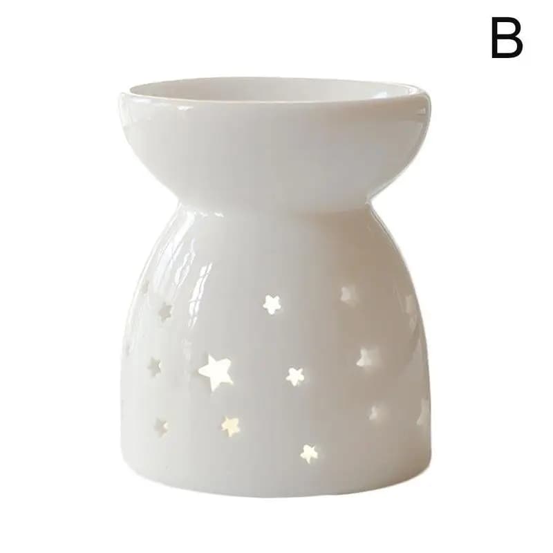 Brûleur d'encens en céramique blanche, bougie d'huile essentielle, diffuseur d'aromathérapie, poêle