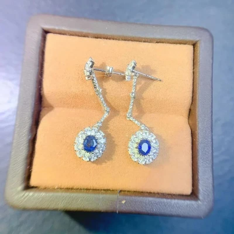 Saphir naturel en argent pur S925, les quatre pierres précieuses du monde, bijoux de haute qualité,