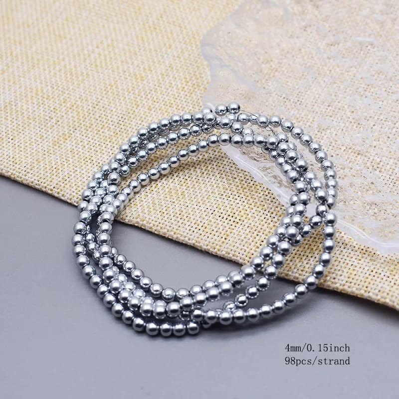 Placage argent couleur rétention naturel hématite pierre entretoise perles en vrac pour la fabricati