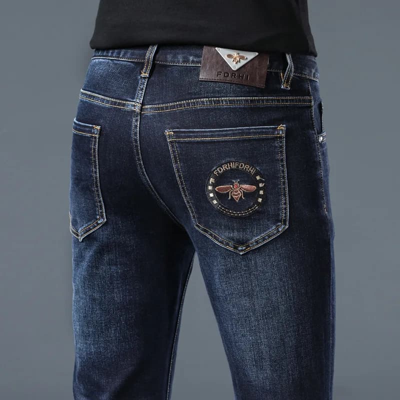 Jeans pour hommes automne printemps haut de gamme à la mode coupe ajustée pantalon moulant tout asso