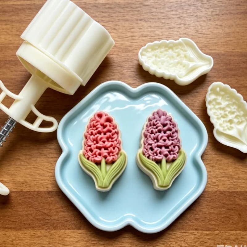 Ensemble presse à pâtisserie avec 2 assiettes à motifs interchangeables, outil à main à ressort pour