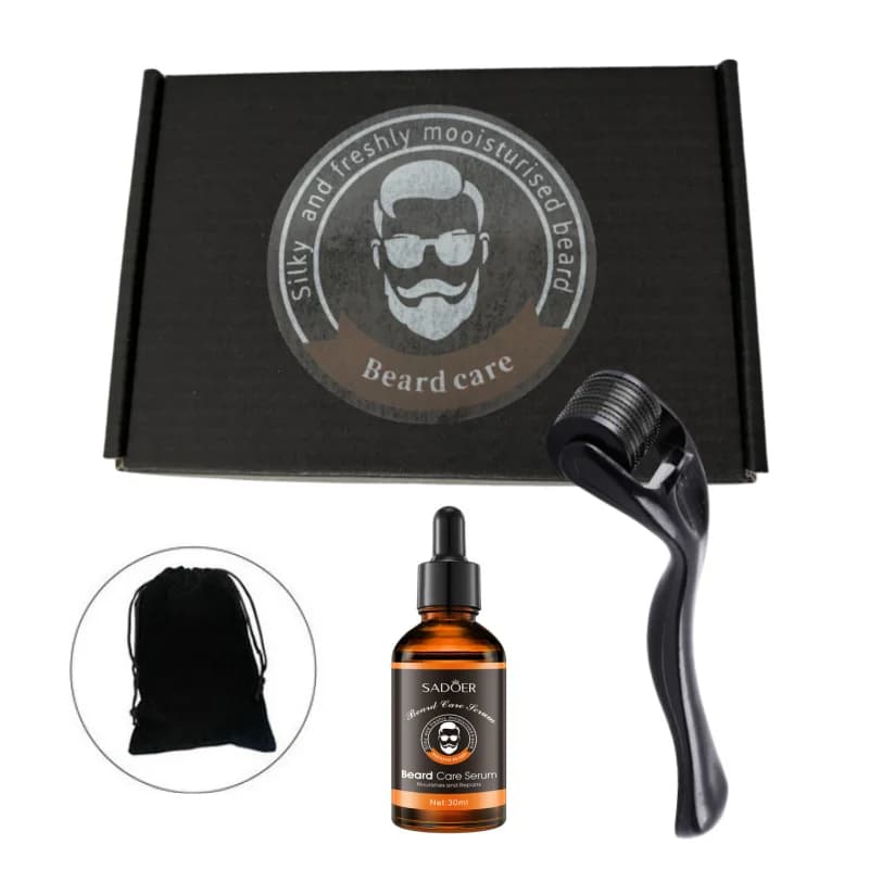 Kit d'entretien pour barbe rend votre barbe plus épaisse, plus longue et plus complète avec un roule