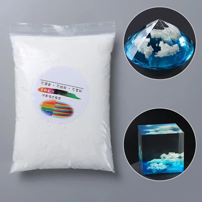 Accessoires de bijoux en résine cristalline DIY, remplis de boue blanche effet nuage et fabriqués à