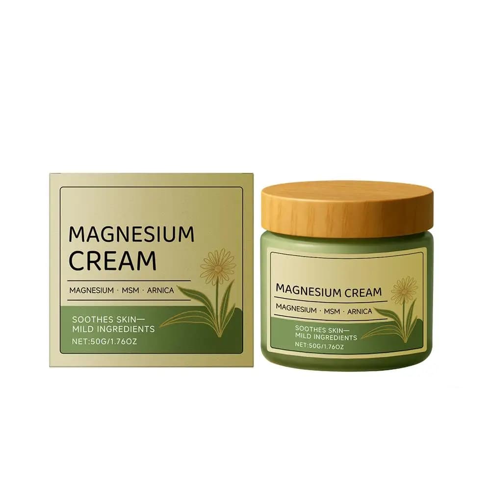 Crème apaisante au magnésium naturel 50g, lotion corporelle douce et non irritante pour un massage r