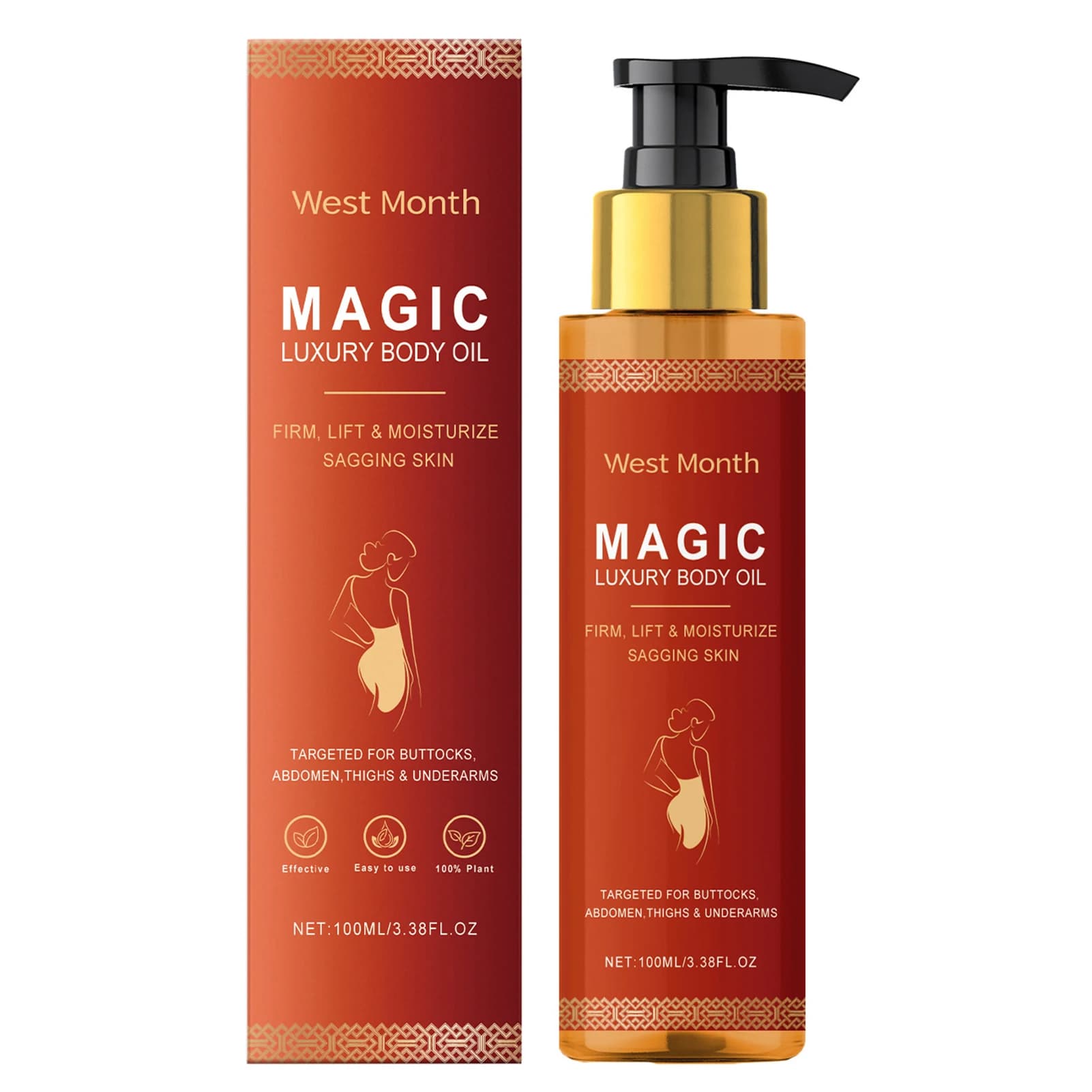 Huile raffermissante magique pour le corps, hydratante en profondeur, nourrissante pour peaux sèches