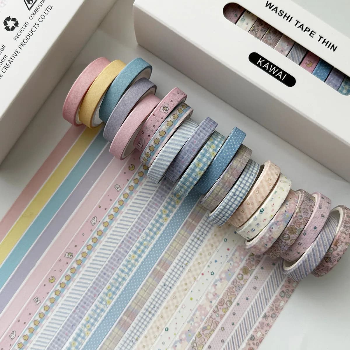 Lot de 20 rouleaux de ruban Washi vintage pour scrapbooking, journal créatif, papeterie, bandes adhé