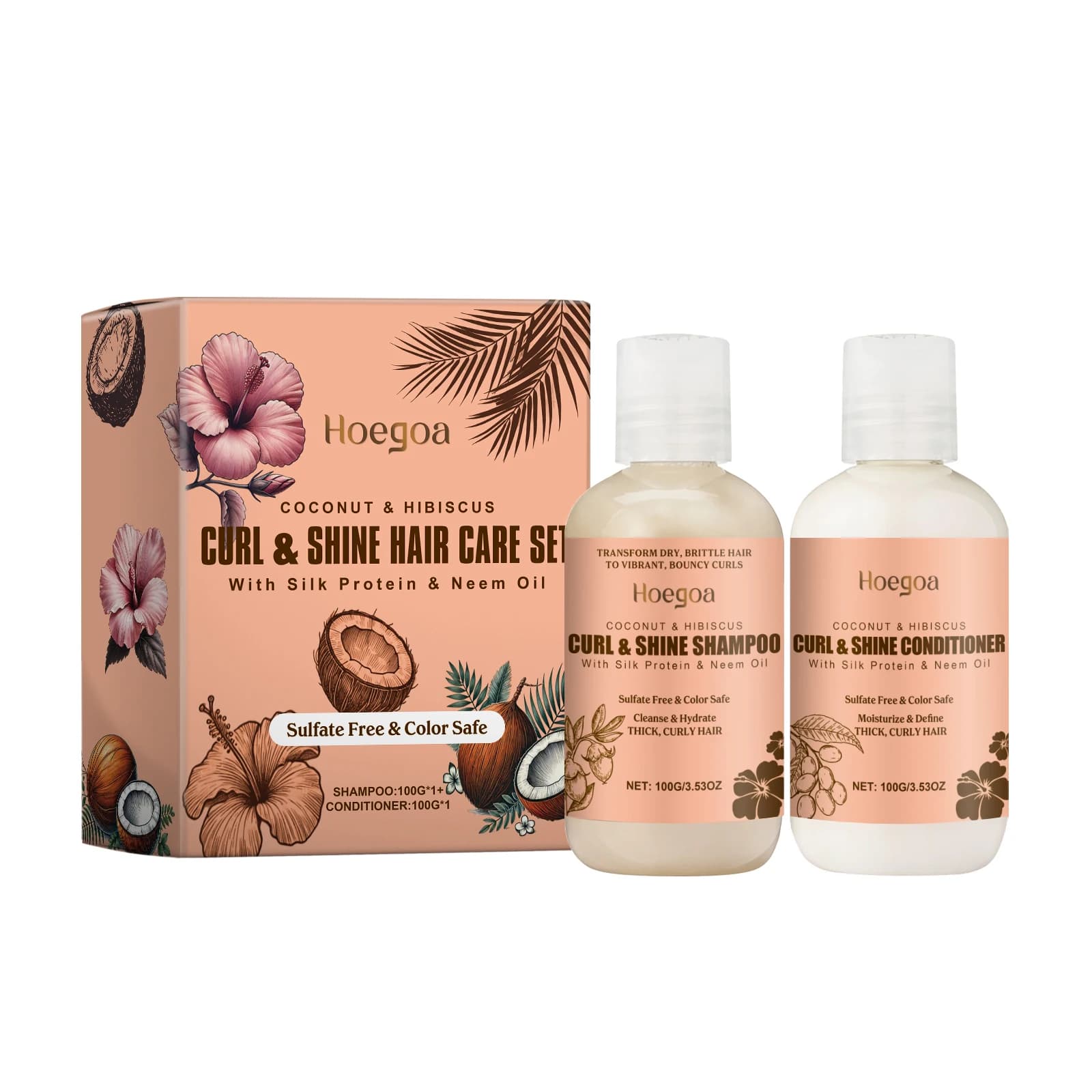 Ensemble shampoing et revitalisant noix de coco – Soin capillaire hydratant pour cheveux bouclés |