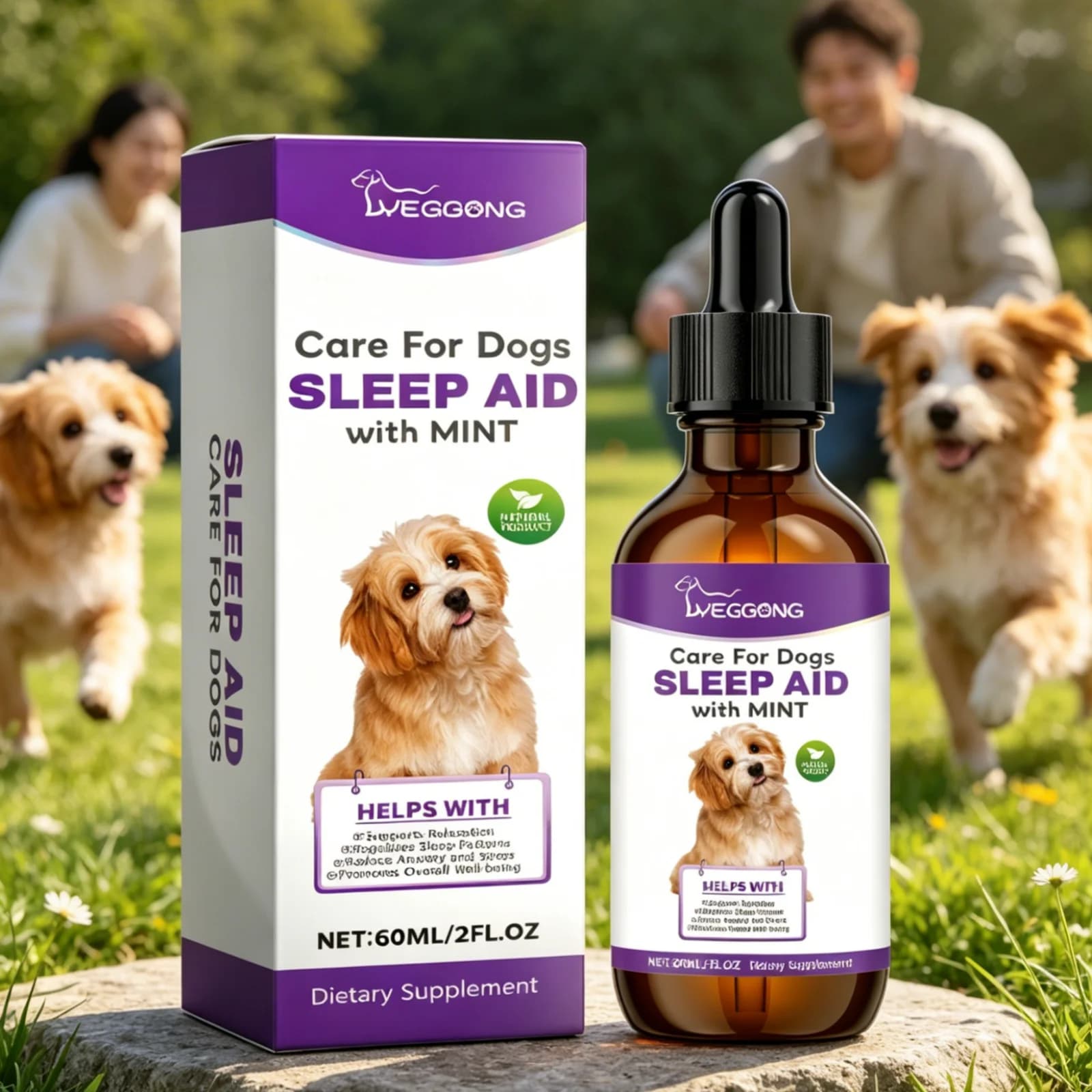 Gouttes de soutien au sommeil pour chiens YEGBONG, réduisent l'anxiété, soin de sédation nocturne, i