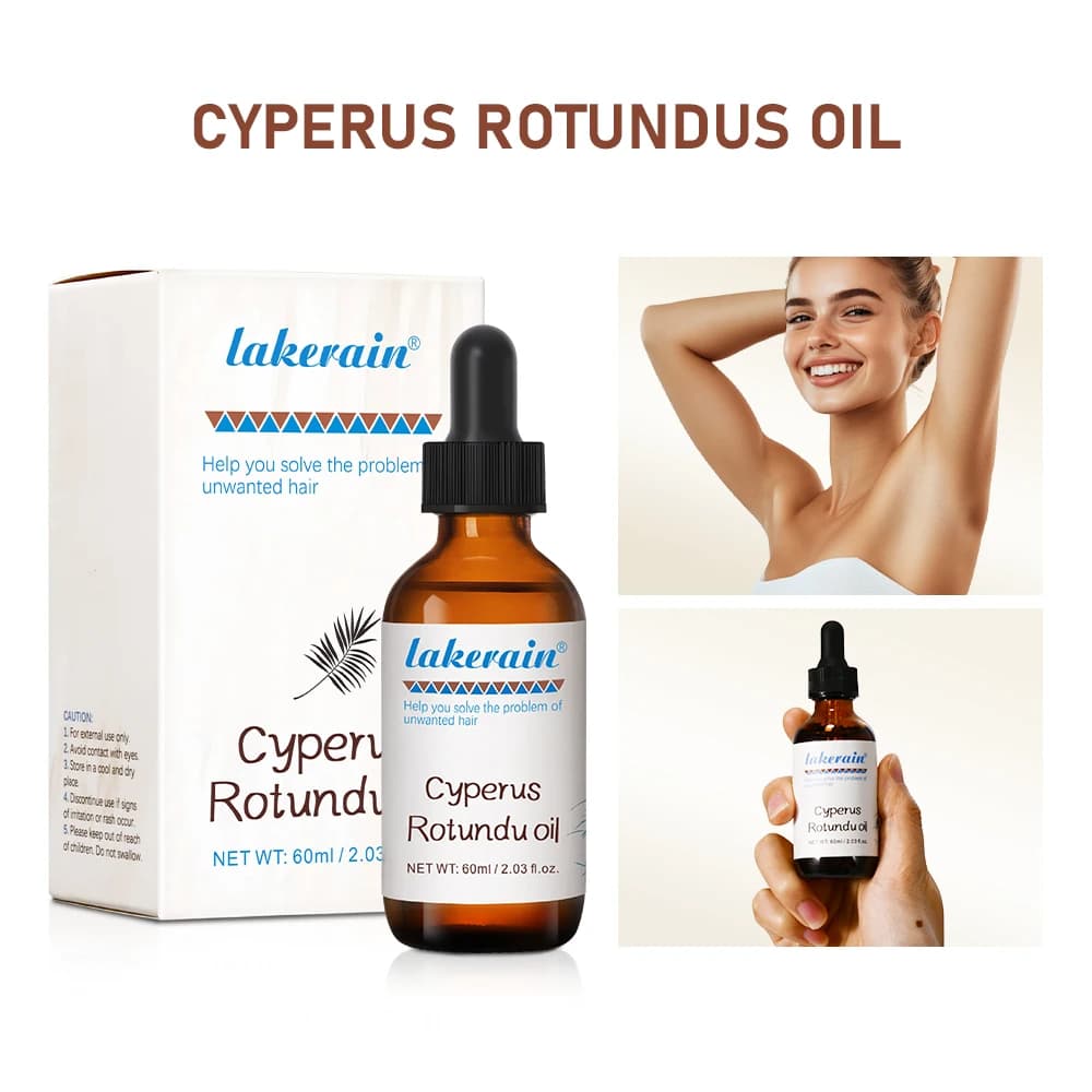 Inhibe la croissance des cheveux 60 ml d'huile de Cyperus Rotundus nourrit les ingrédients de la pea
