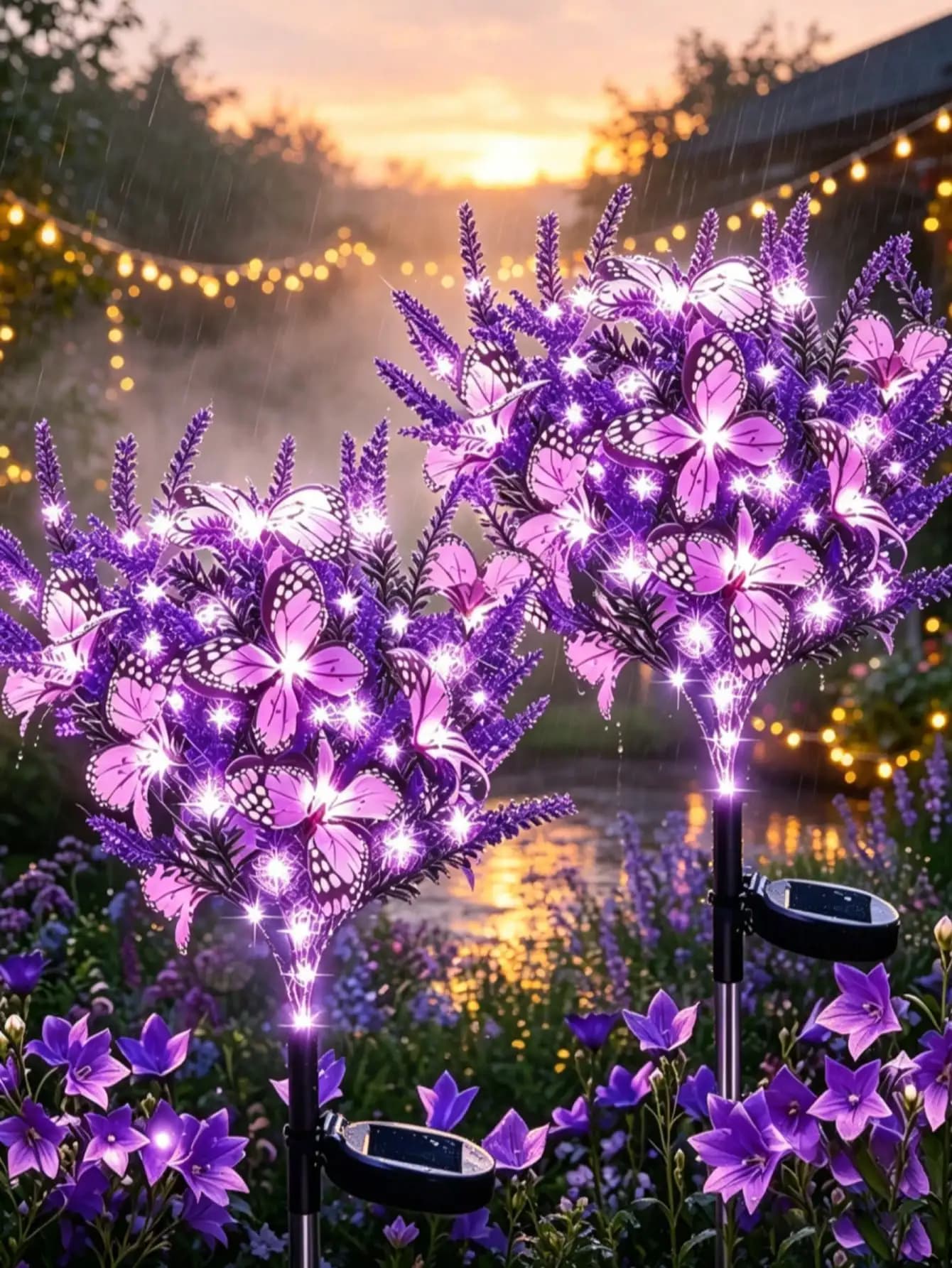 Lampe papillon à énergie solaire, lumière décorative de jardin extérieure