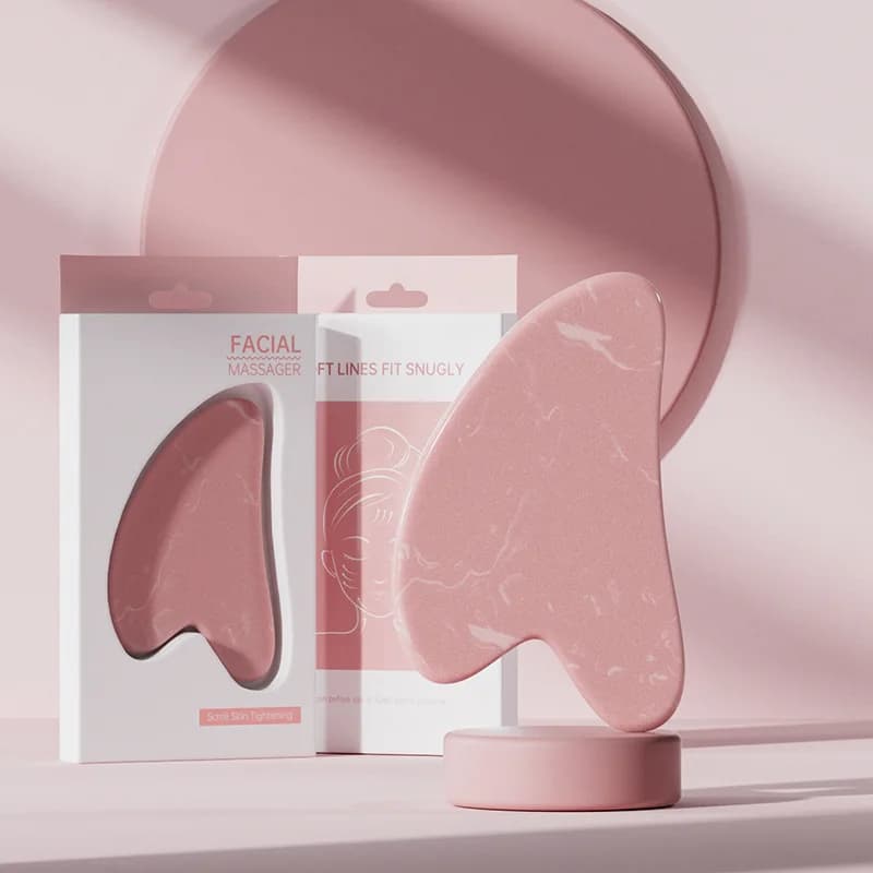 Rouleau de massage pour le visage et le cou, planche de Guasha, résine, cristal non rose, diversifie