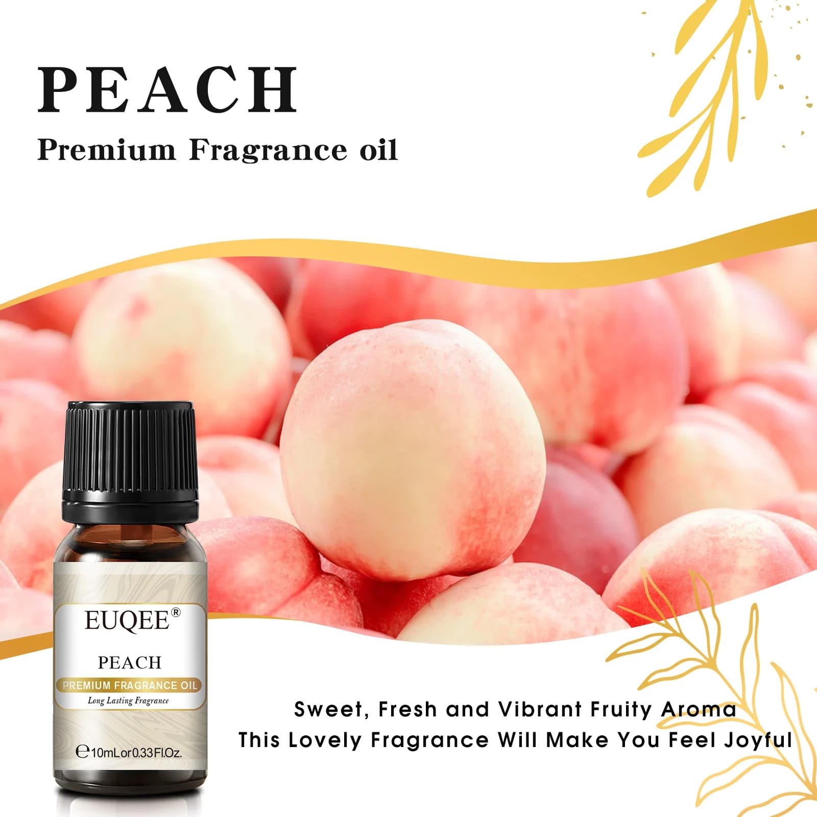 EUQEE 10ml saveur de Fruit huile essentielle fraise cerise mangue pomme noix de coco ananas Litchi p