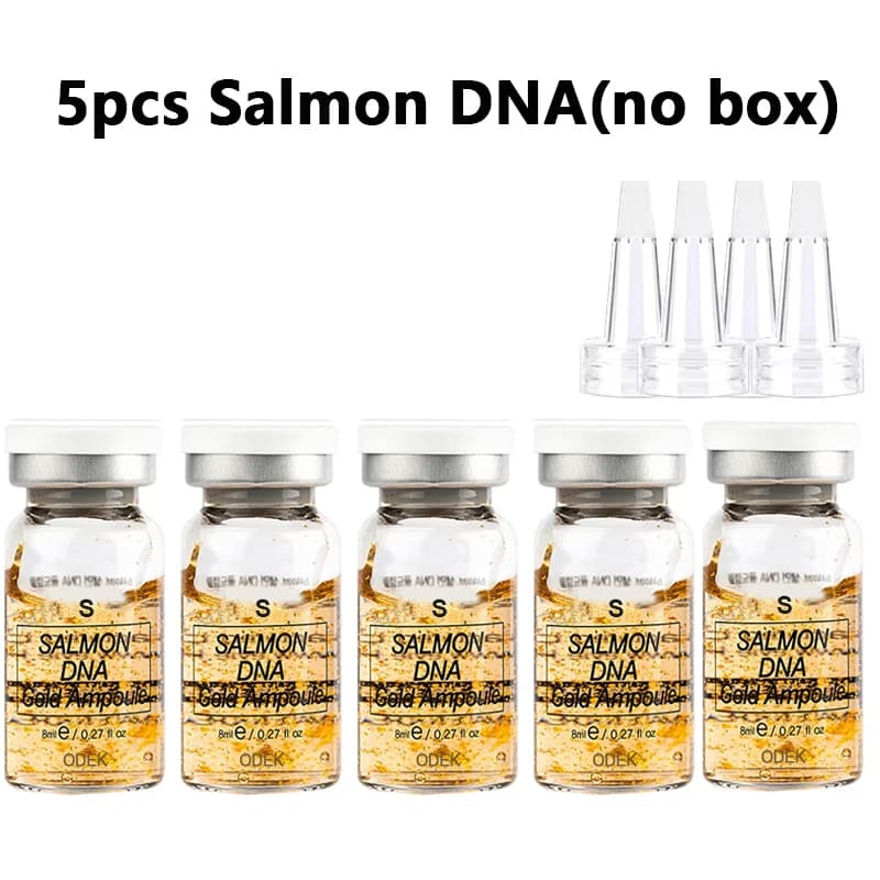 Kit de sérum booster pour la peau à l'ADN de saumon 8 ml, ampoule dorée, éclaircissant naturel, blan