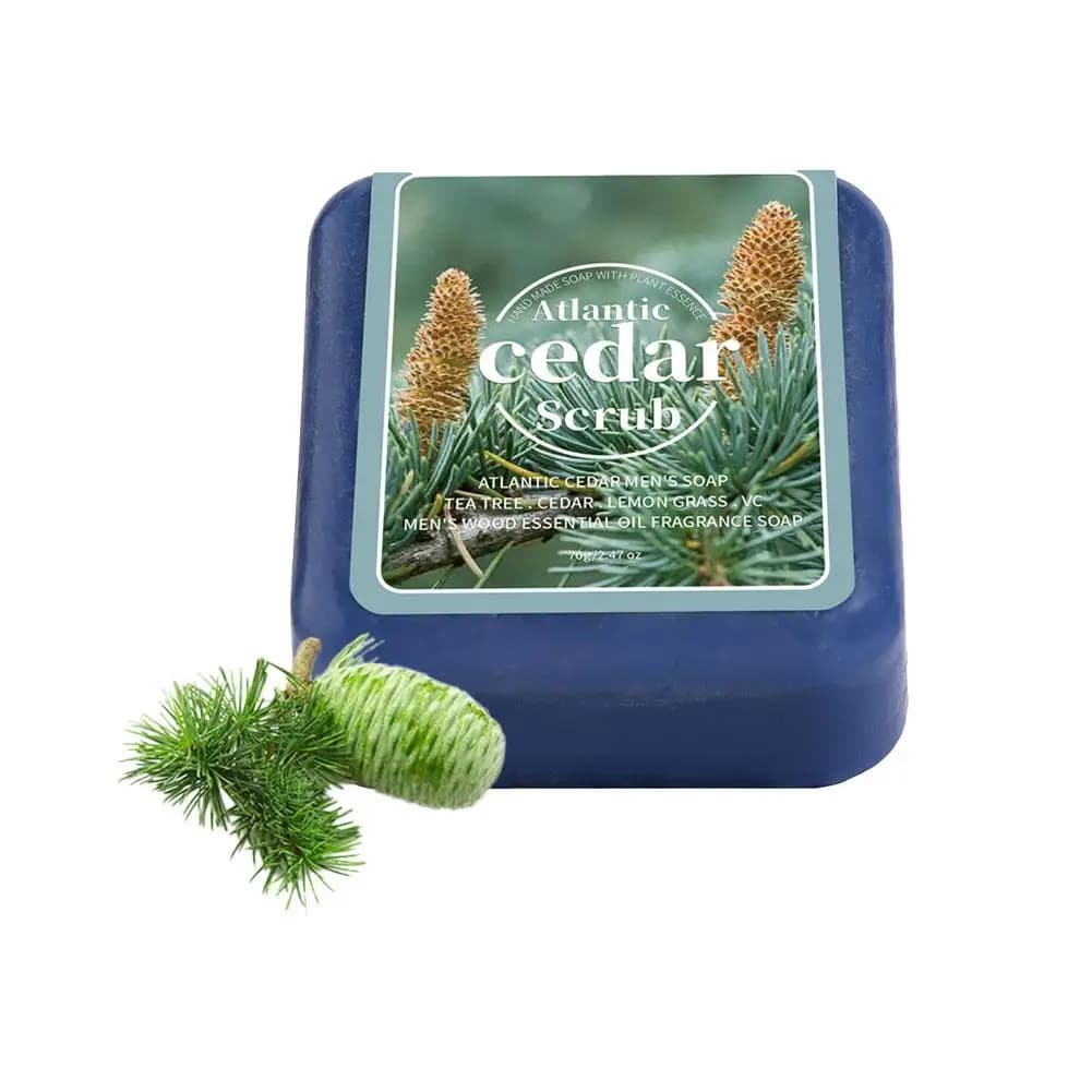 Savon à l'huile essentielle de cèdre pour hommes, savon de voyage portable pour hôtel, nettoyage en