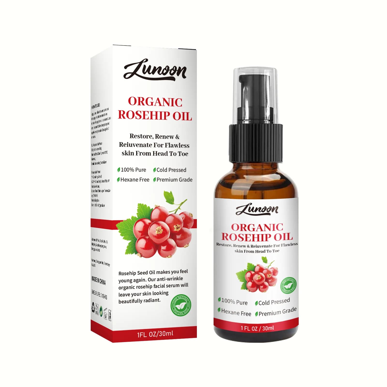 Huile essentielle de rose musquée, soins pour la peau du visage et du corps, Anti-séchage, hydratant