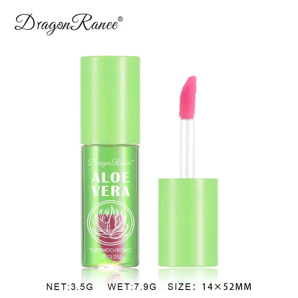 Baume à lèvres hydratant à l'aloe vera changeant de couleur, gloss naturel à l'aloe vera, gloss à lè