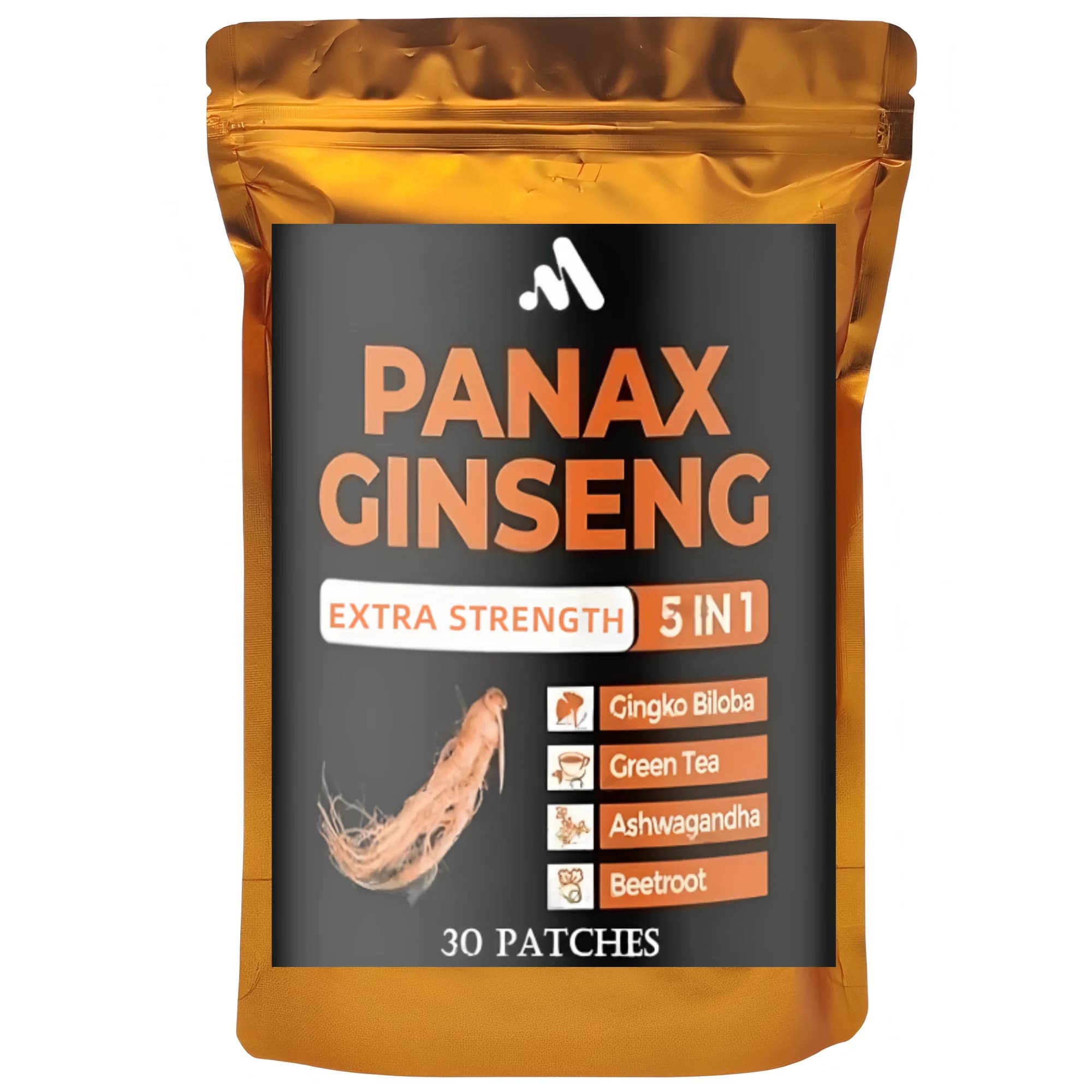 30 patchs Panax Ginseng rouge + Ginkgo Biloba, pilules d'énergie, de performance et de mise au point