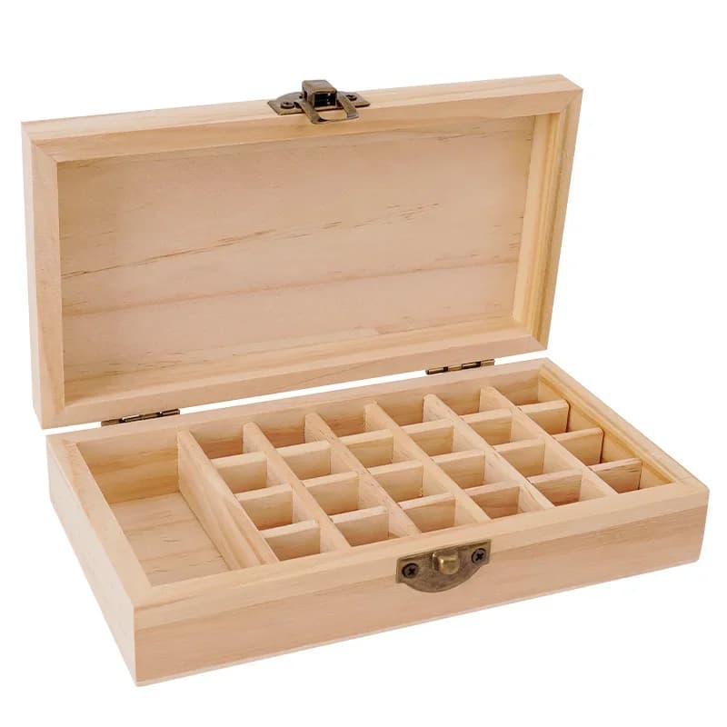 Boîte d'huiles essentielles de grande capacité, boîte de stockage d'huiles essentielles en bois mass