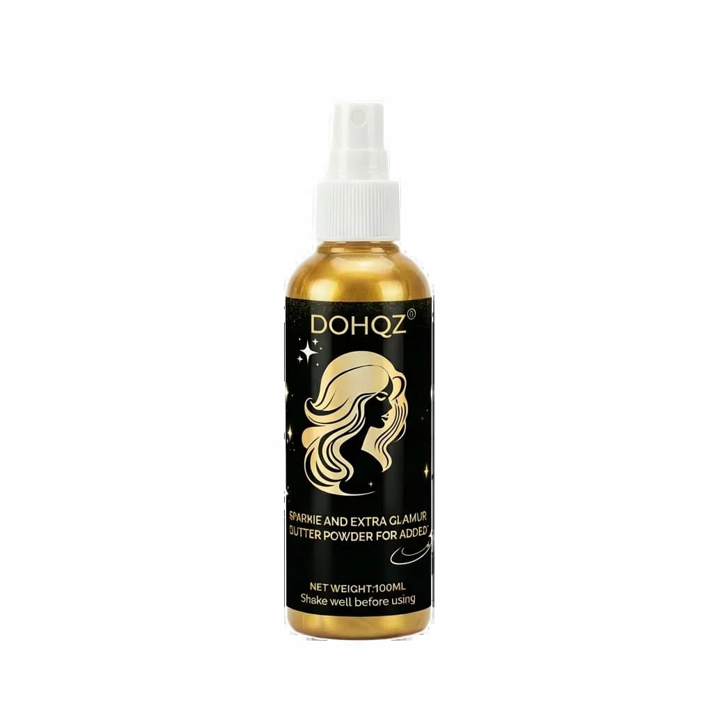 Spray corporel scintillant doré
