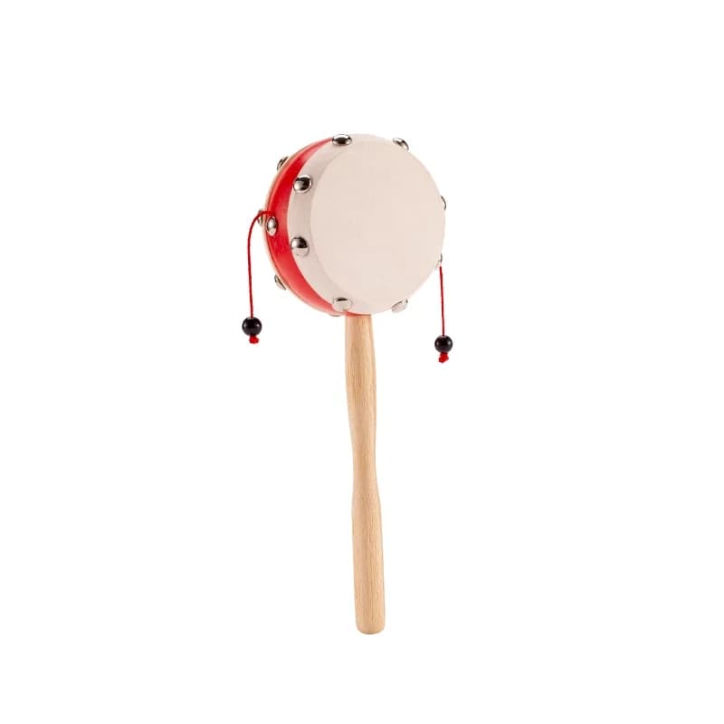 Tambour à hochet en bois, tambour rotatif à hochet, instrument de musique portatif pour bébé, enfant, jouet