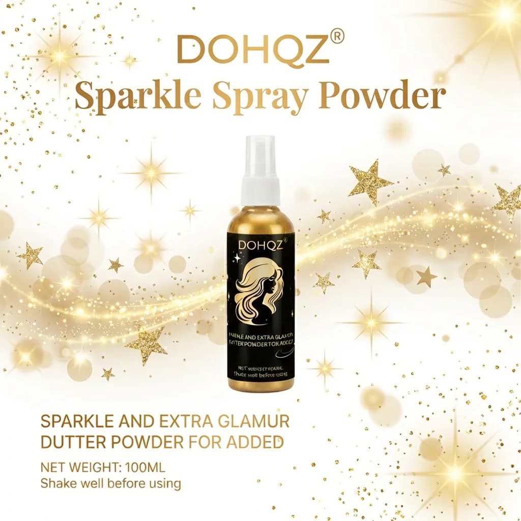 Spray corporel scintillant doré