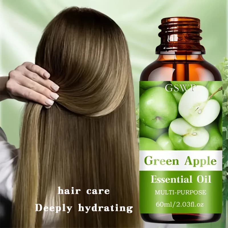 L'huile essentielle de pomme verte GSWP hydrate en profondeur les cheveux
