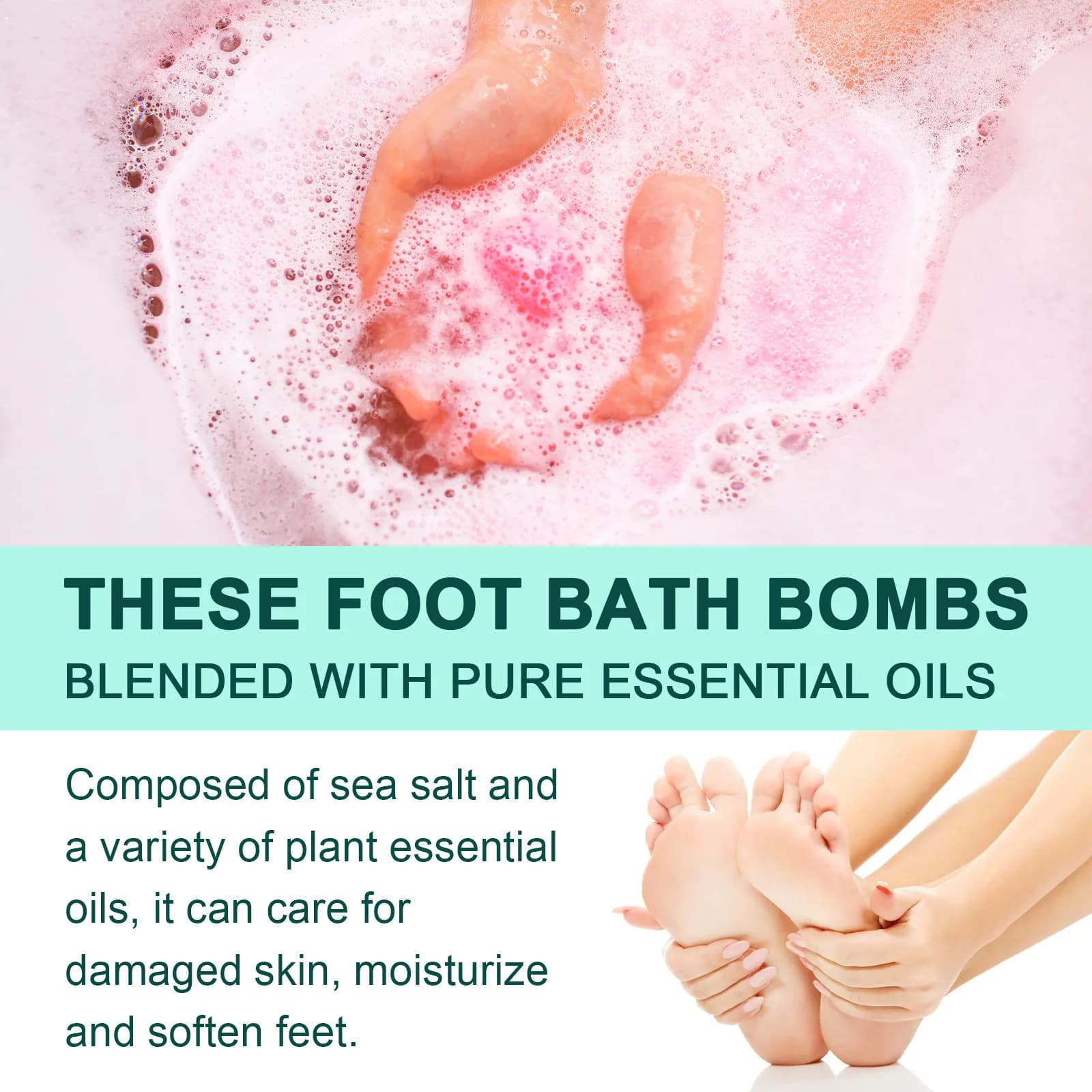 Balle de bain de pieds à l'aromathérapie, anti-stress, anti-dessèchement, anti-crevasses, nettoyante, hydratante, soin des pieds, spa pour les talons, cadeau de soin personnel pour tous