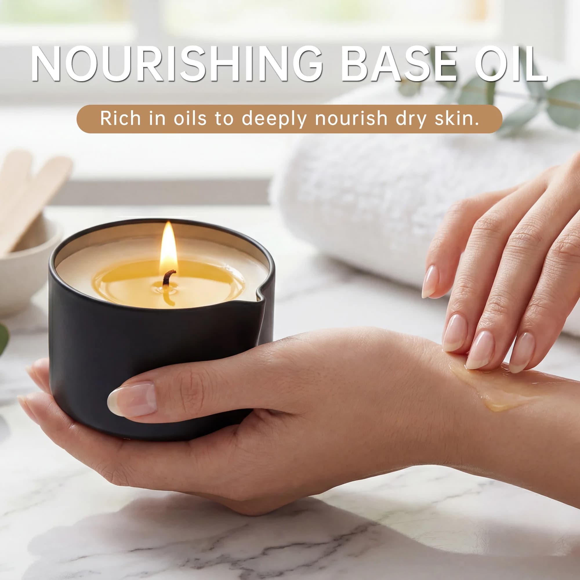 Bougie de massage à l'huile de gardénia 2oz