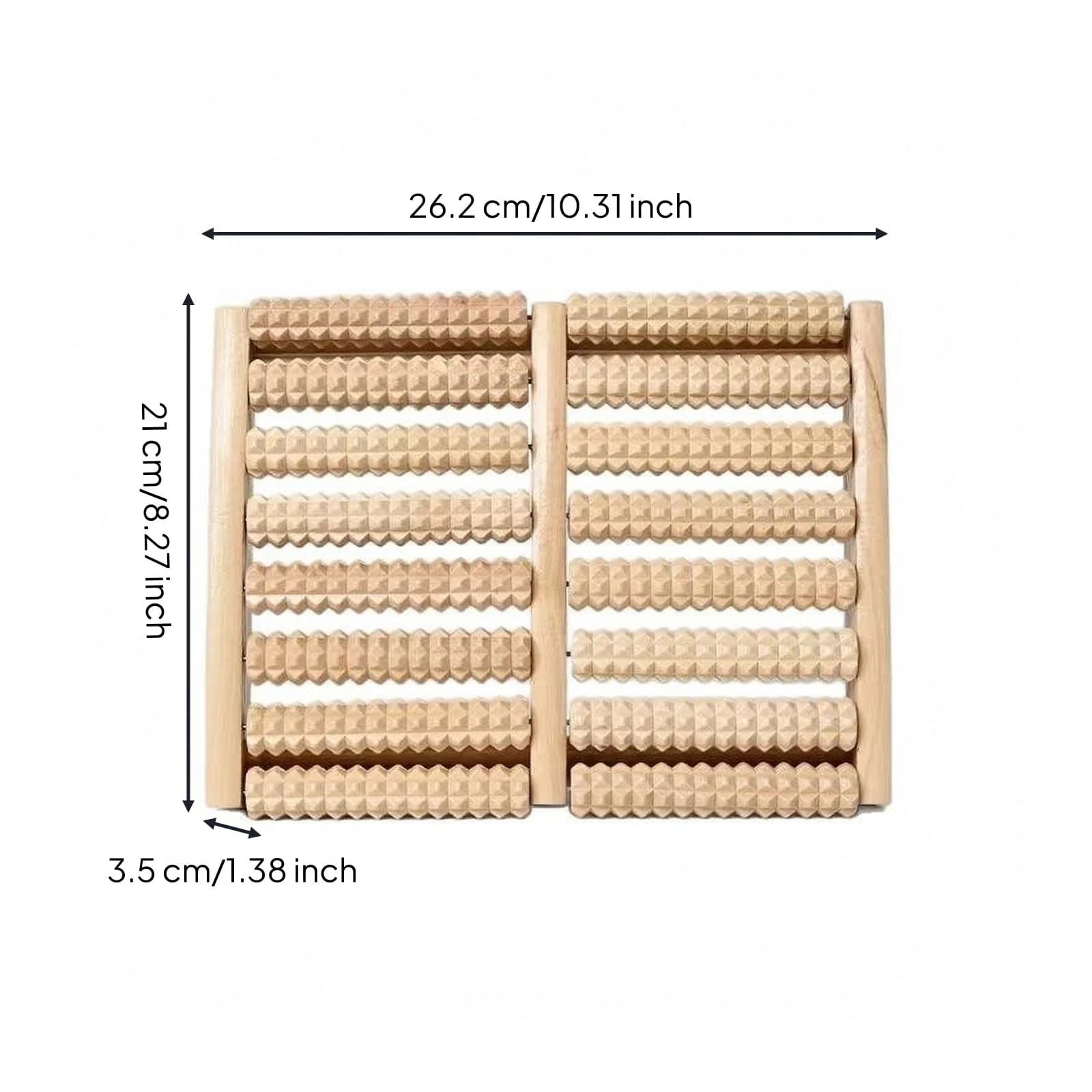 Planche de massage des pieds en bois texturé – Rouleaux