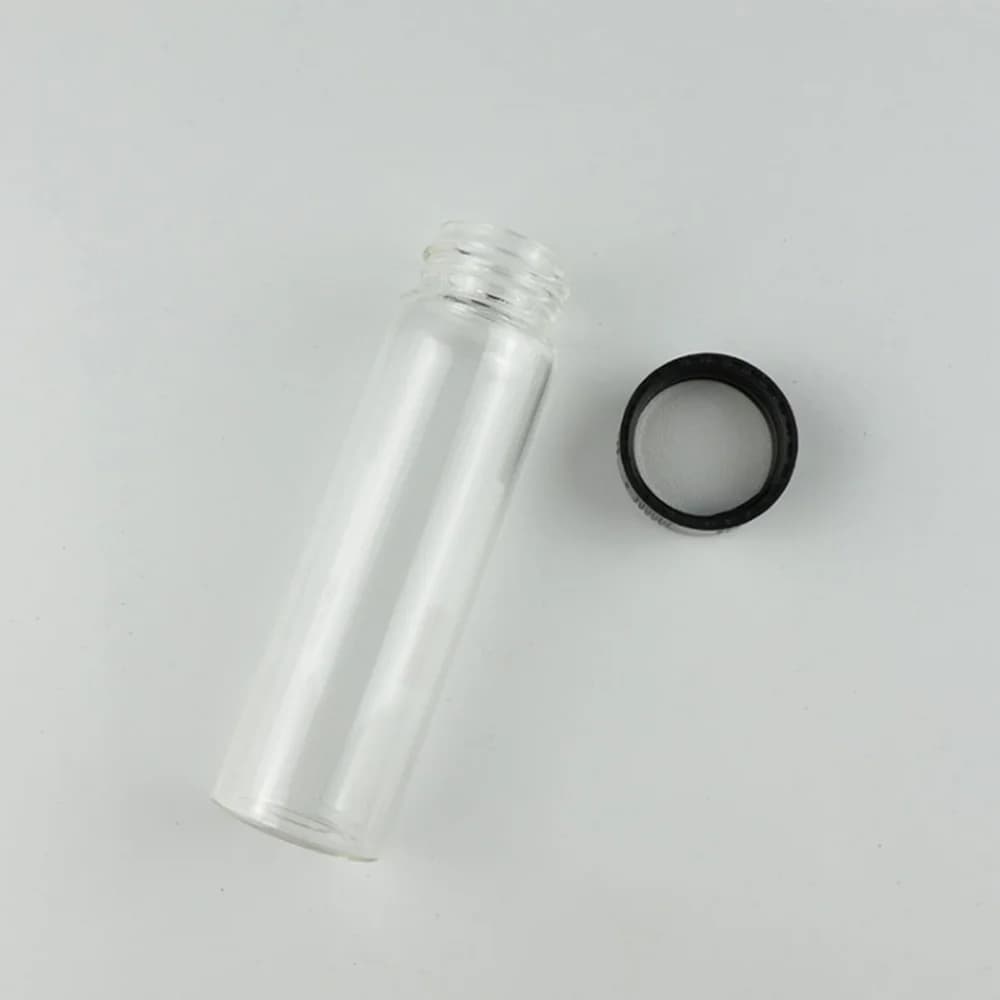 Flacons d'échantillons en verre transparent de 3 ml à 50 ml, flacons d'huile essentielle, flacons de laboratoire, récipients pour chimie