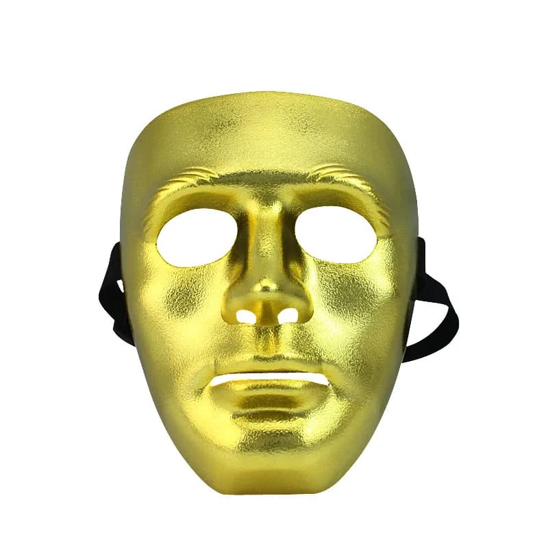Masque de visage fantôme hip-hop or et argent pour hommes, masque Cosplay Halloween, masque de spectacle de balle mécanique,