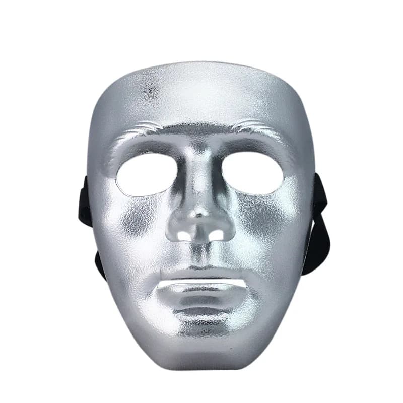 Masque de visage fantôme hip-hop or et argent pour hommes, masque Cosplay Halloween, masque de spectacle de balle mécanique,