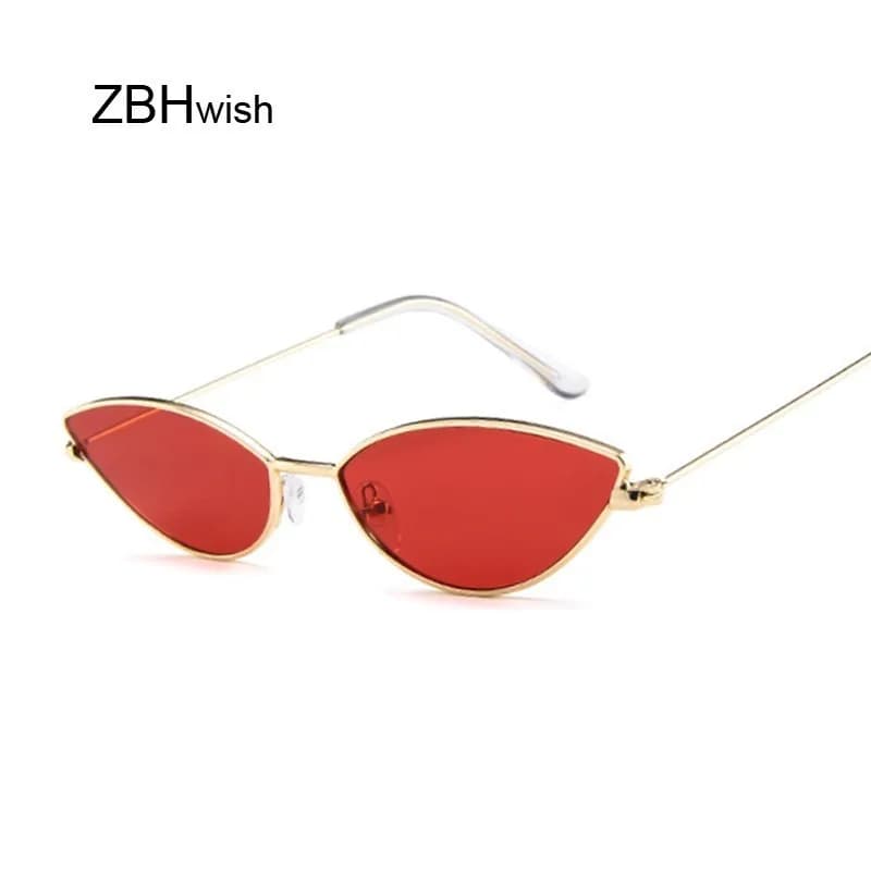 Mignon Sexy oeil de chat lunettes de soleil femme rétro petit noir rouge rose Cateye lunettes de soleil femme Vintage nuances pour femme