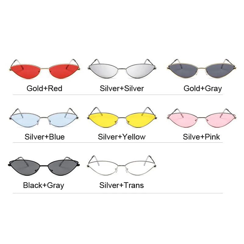 Mignon Sexy oeil de chat lunettes de soleil femme rétro petit noir rouge rose Cateye lunettes de soleil femme Vintage nuances pour femme