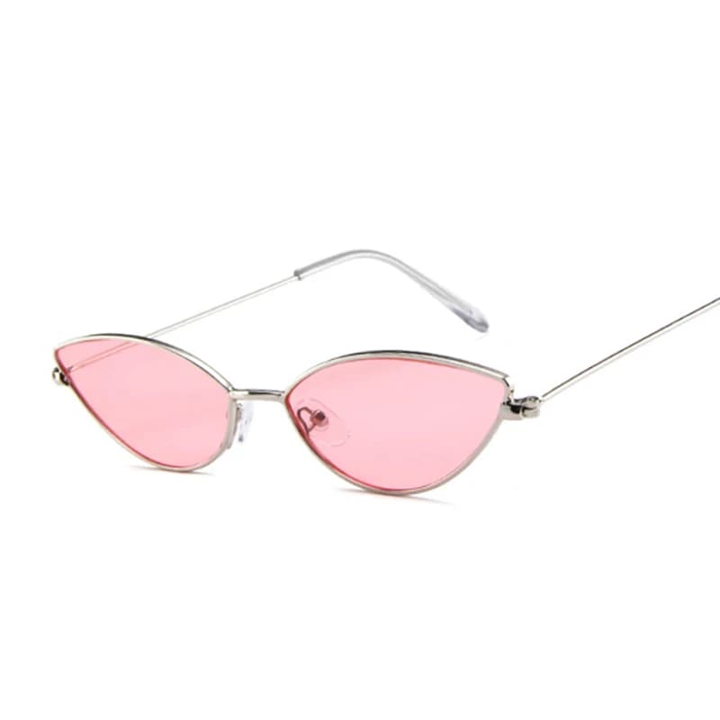 Mignon Sexy oeil de chat lunettes de soleil femme rétro petit noir rouge rose Cateye lunettes de soleil femme Vintage nuances pour femme