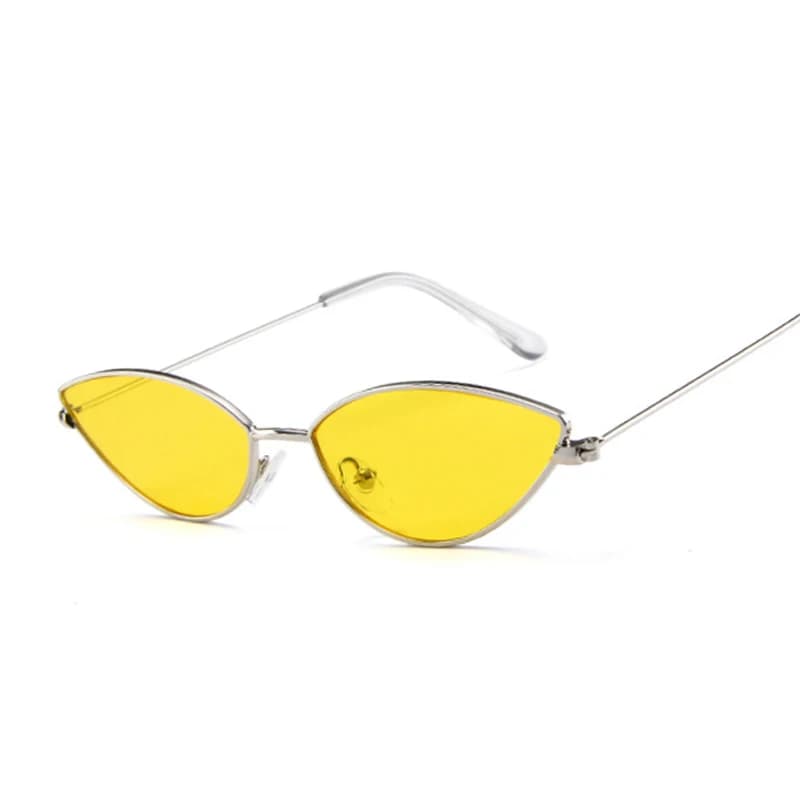 Mignon Sexy oeil de chat lunettes de soleil femme rétro petit noir rouge rose Cateye lunettes de soleil femme Vintage nuances pour femme