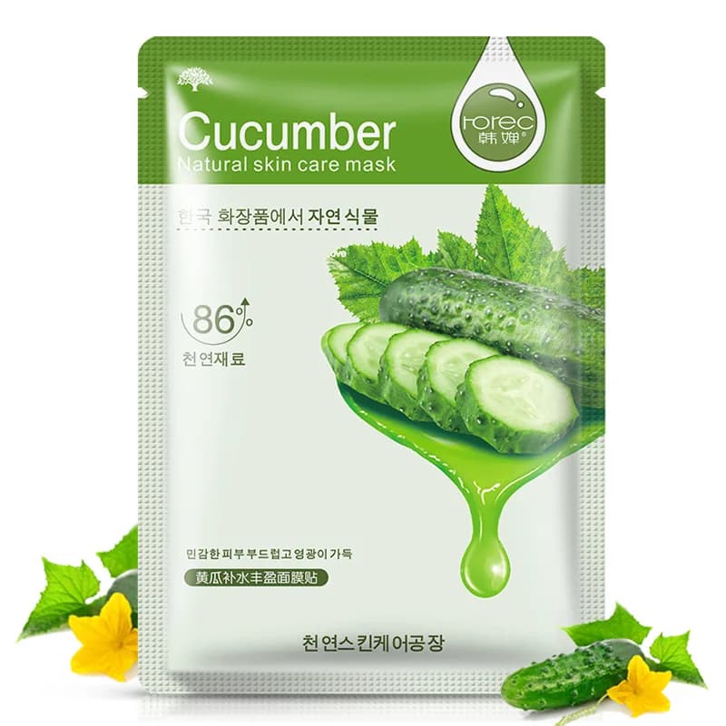 Masque Facial Hydratant aux Fruits et Plantes Naturelles, Soin de la Peau, Contrôle de l'Huile, Myrtille, Concombre, Grenade, Fruit, Efficacité