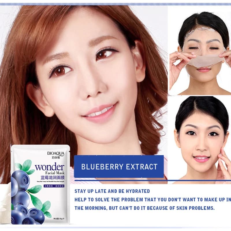 Masque Facial Hydratant aux Fruits et Plantes Naturelles, Soin de la Peau, Contrôle de l'Huile, Myrtille, Concombre, Grenade, Fruit, Efficacité