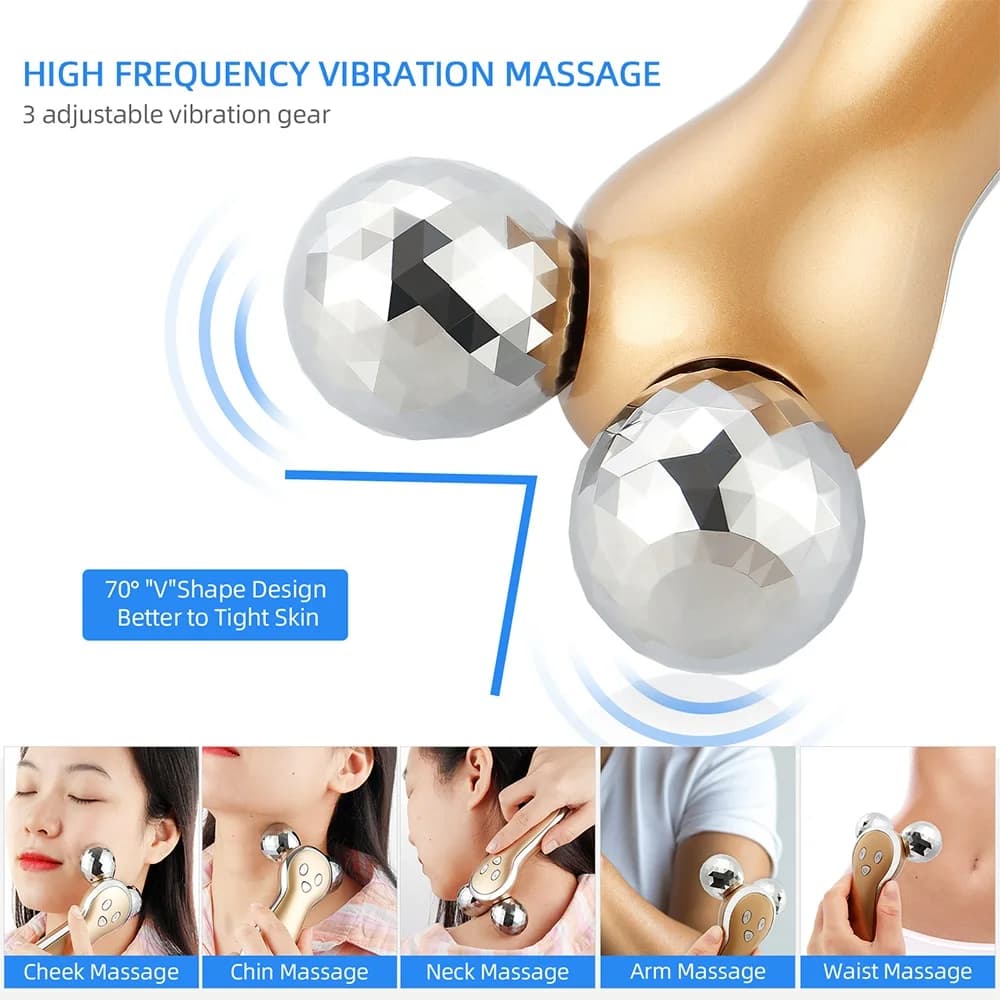 Rouleau de Massage par vibrations EMS pour le visage