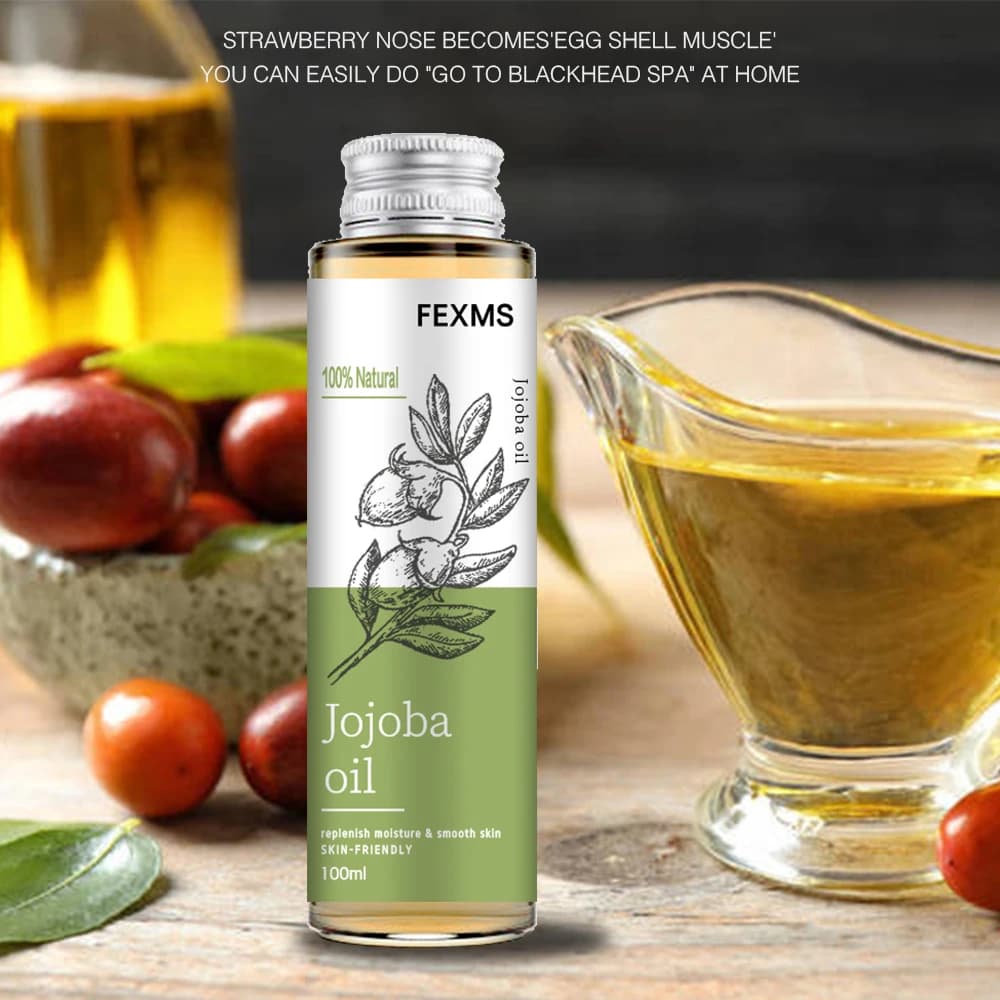 Huile de jojoba 100% naturelle pure, hydratant naturel non raffiné pressé à froid pur pour réparer la peau blessée, les cheveux, le corps et les ongles 100 ml