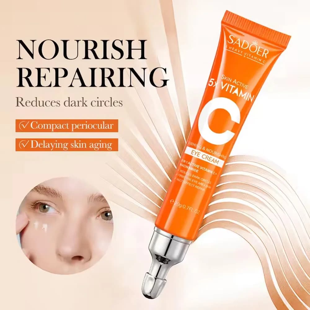 SADOER vitamine C crème pour les yeux Anti cernes yeux sacs dissolvant hydratant éclaircissant raffermissant produits de soins de la peau pour les yeux
